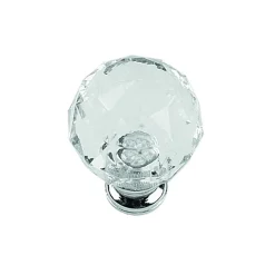 Bouton à facettes en acrylique transparent 610 - diamètre 28 mm CADAP