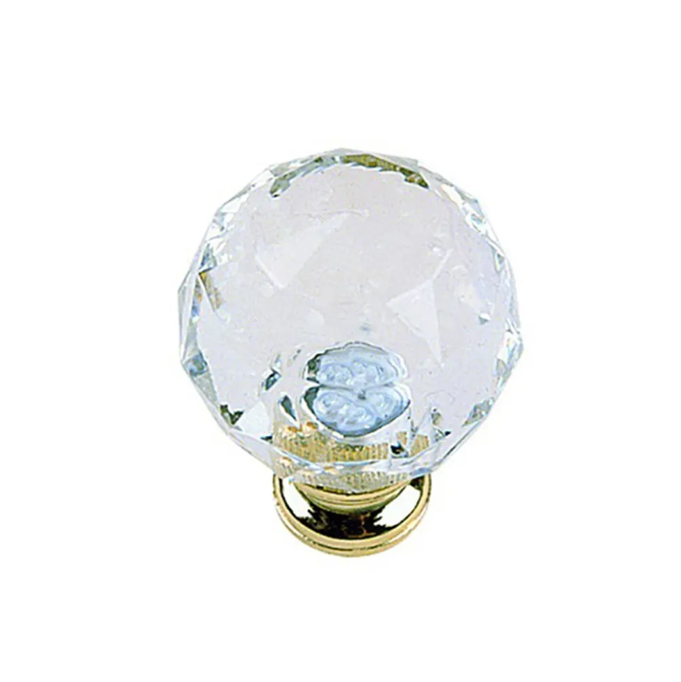 Bouton à facettes en acrylique transparent 610 - diamètre 28 mm CADAP