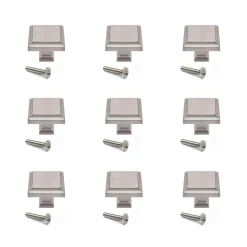 Boutons de meuble carrés en zamak Ceuta - 31,5 x 31,5 mm - par 10 EMUCA