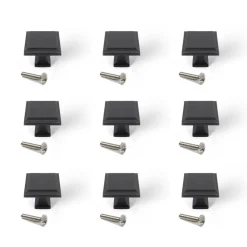 Boutons de meuble carrés en zamak Ceuta - 31,5 x 31,5 mm - par 10 EMUCA