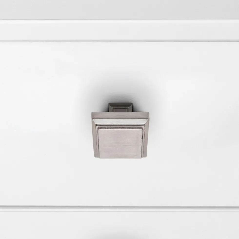Boutons de meuble carrés en zamak Ceuta - 31,5 x 31,5 mm - par 10 EMUCA