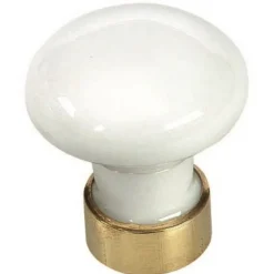 Boutons de meuble en porcelaine blanc MÉRIGOUS