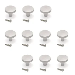 Boutons de meuble ronds en aluminium Uppsala - diamètre 30 mm - par 10 EMUCA