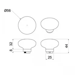 Boutons doubles porcelaine de Limoges rond MÉRIGOUS