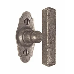 Bouton sur platine Bellac fer cémenté patiné BOUVET