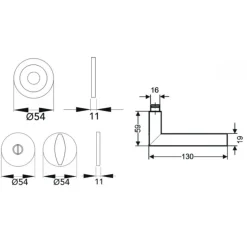 Béquille double sur rosace Slim Style BE300B à clipser en inox satiné KARCHER DESIGN