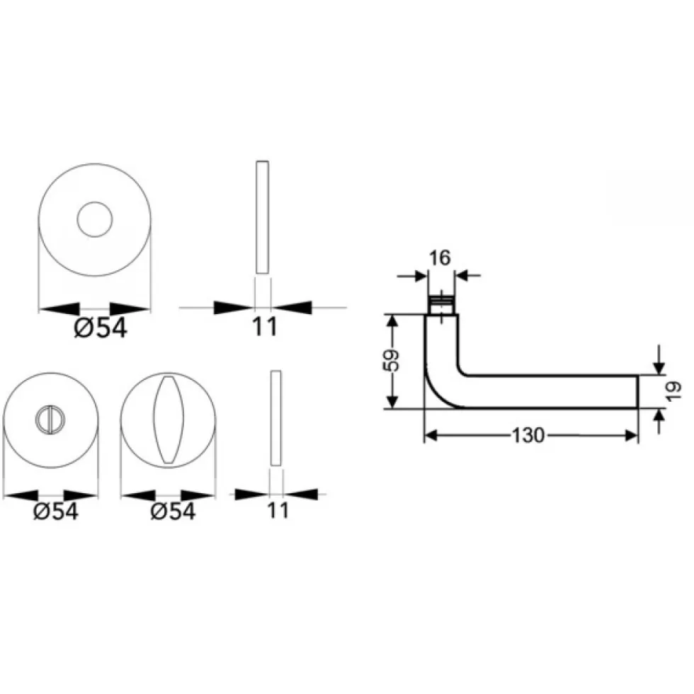 Béquille double sur rosace Slim Style BE100B à clipser en inox satiné KARCHER DESIGN