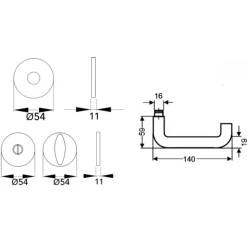 Béquille double sur rosace Slim Style BE200B à clipser en inox satiné KARCHER DESIGN