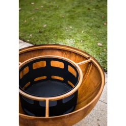 Brasero barbecue plancha boule Oxy - diametre 100 cm + grille FEU DU JARDIN