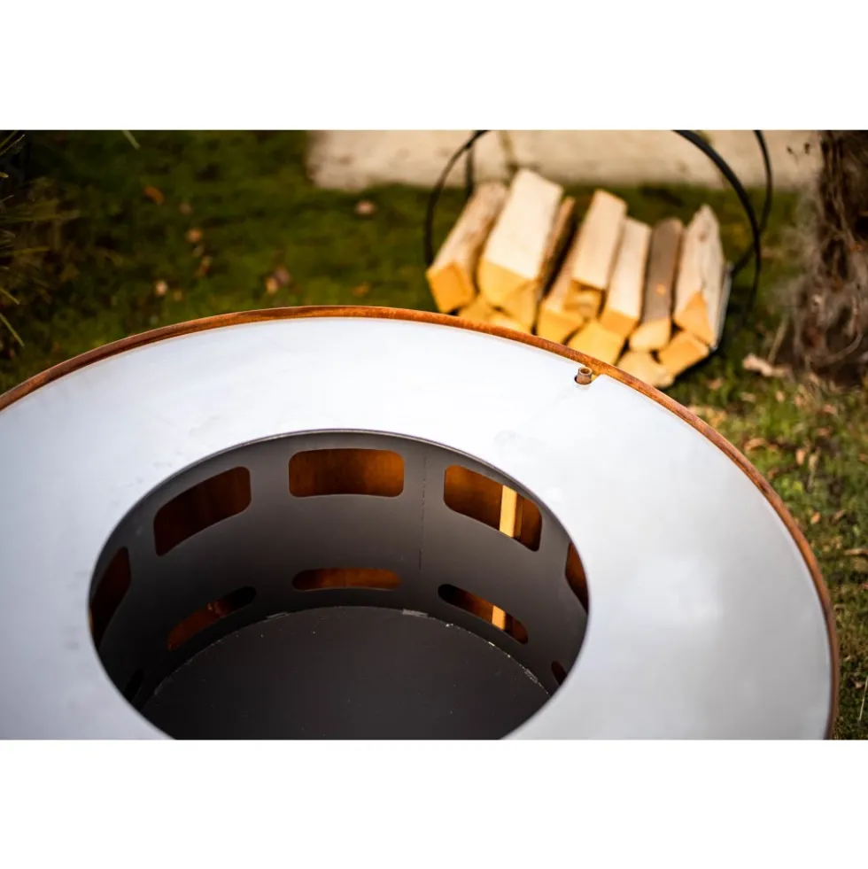 Brasero barbecue plancha boule Oxy - diametre 100 cm + grille FEU DU JARDIN