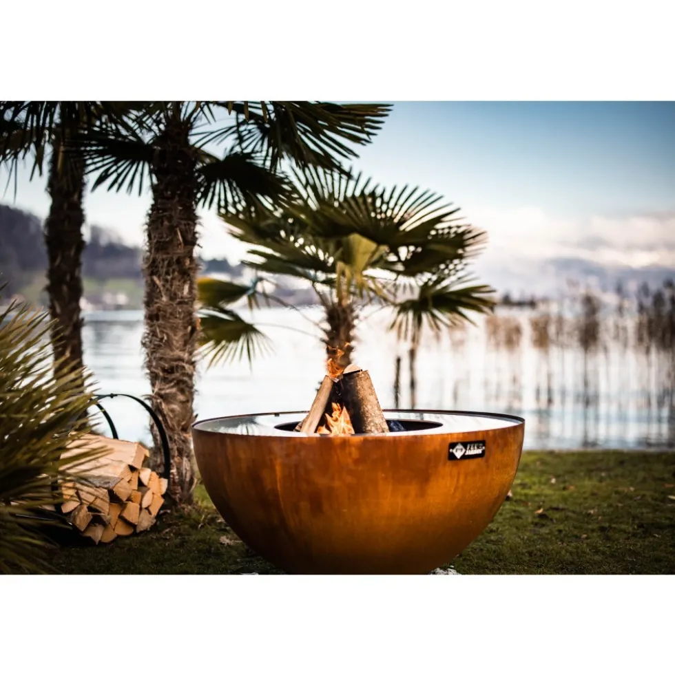 Brasero barbecue plancha boule Oxy - diametre 100 cm + grille FEU DU JARDIN