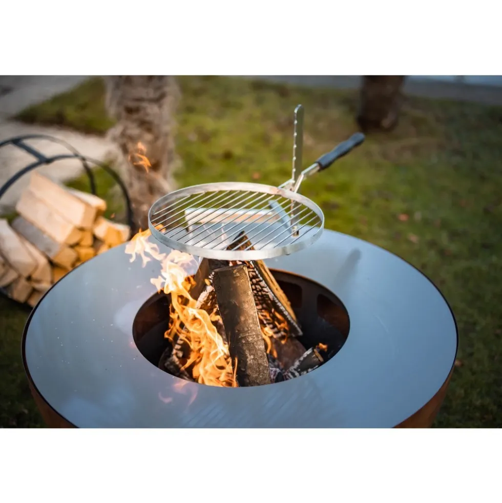 Brasero barbecue plancha boule Oxy - diametre 100 cm + grille FEU DU JARDIN