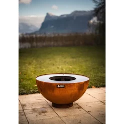 Brasero barbecue plancha boule Oxy - diametre 100 cm + grille FEU DU JARDIN