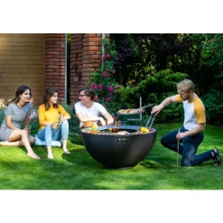 Brasero barbecue plancha boule Black - diametre 100 cm + grille FEU DU JARDIN