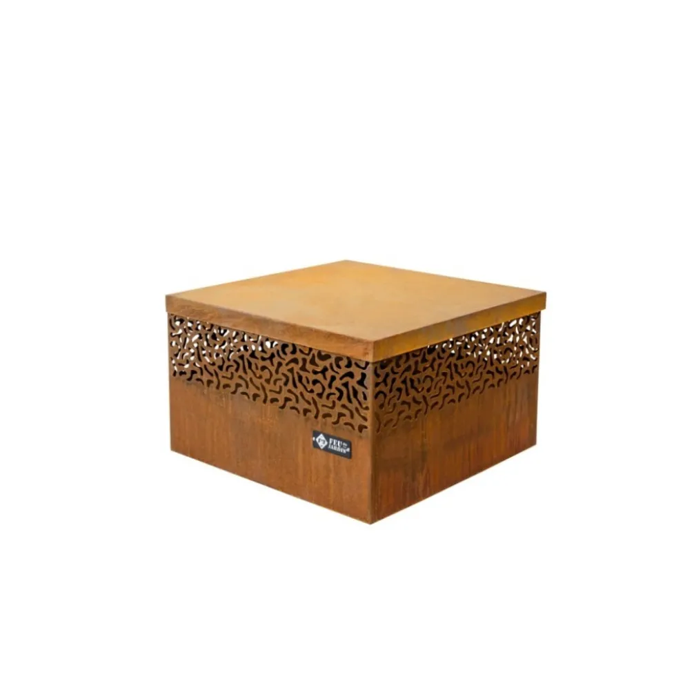 Brasero plancha d'extérieur - CUBE 750 - Oxyde FEU DU JARDIN
