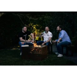Brasero plancha d'extérieur - CUBE 750 - Oxyde FEU DU JARDIN
