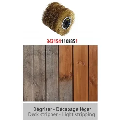 Brosse fil laitonnée 0,3 mm - rénovateur REX 120-200 - décapage léger FARTOOLS
