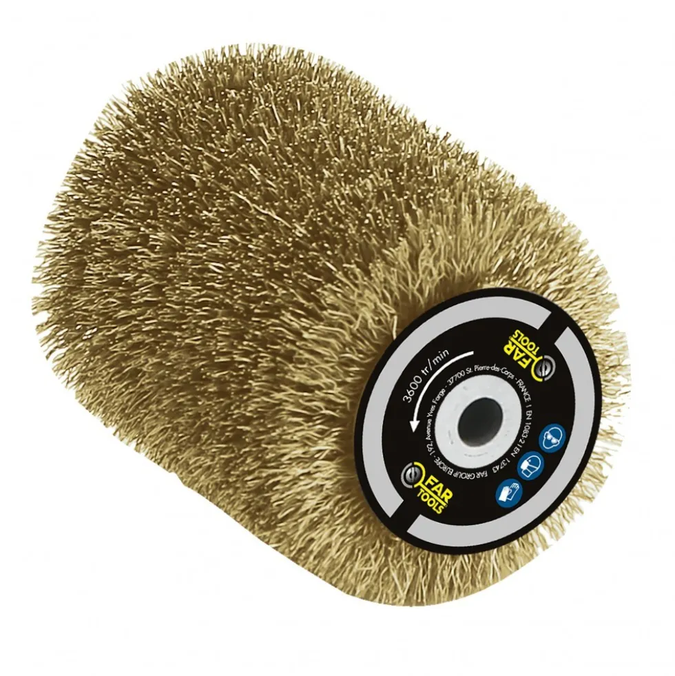 Brosse fils acier laitonné - pour rénovateur Rex 80 - 80x100 mm FARTOOLS