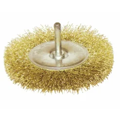 Brosse laiton circulaire pour perceuse - tige 6 mm - diamètre 100 mm LEMAN