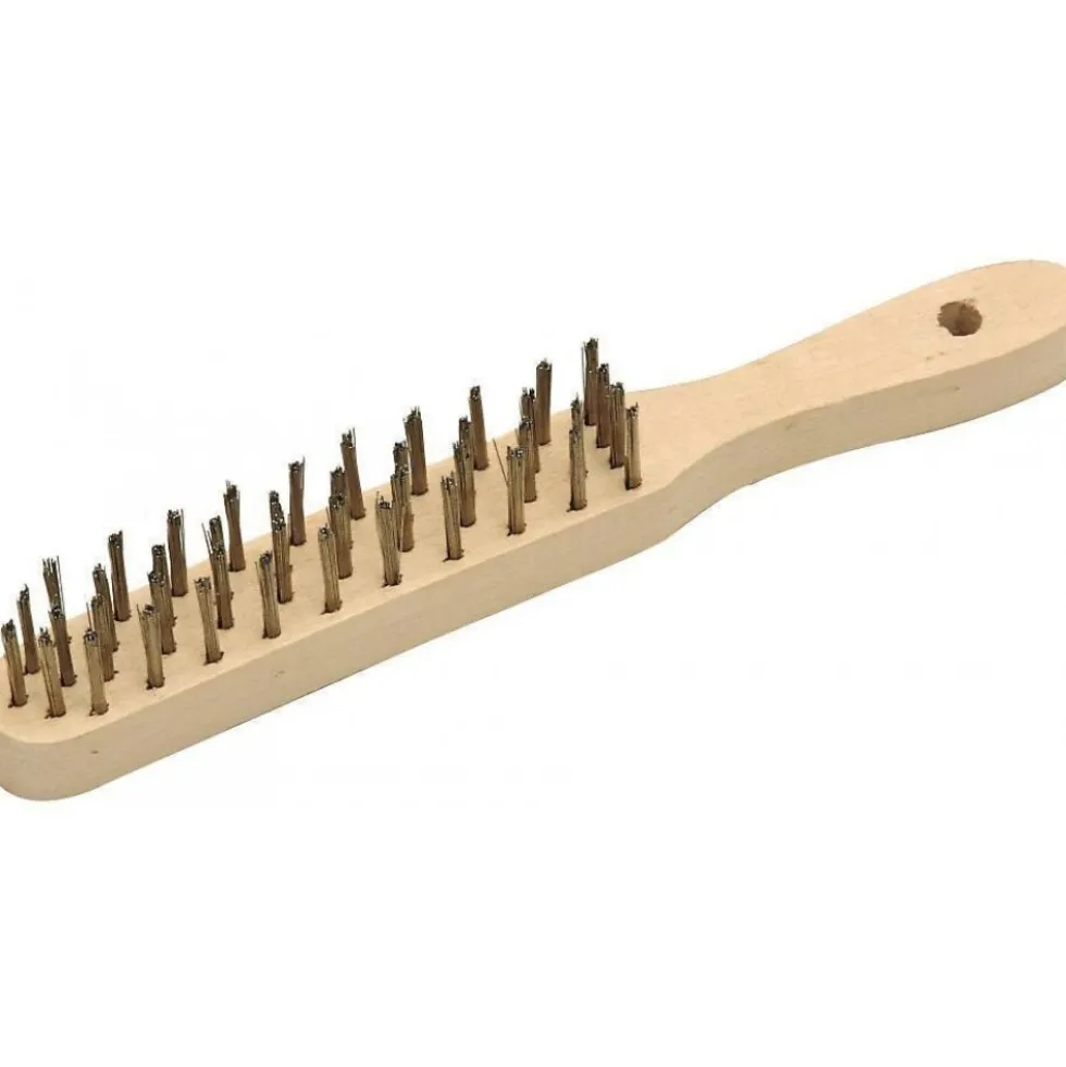 Brosse métallique à manche en bois - acier trempé MOB