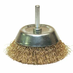 Brosse soucoupe laiton sur tige 6 mm - diamètre 50 mm LEMAN