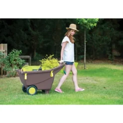 Brouette 2 roues plastique - couleur taupe - 140 litres EDA PLASTIQUES