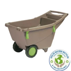 Brouette 2 roues plastique - couleur taupe - 140 litres EDA PLASTIQUES
