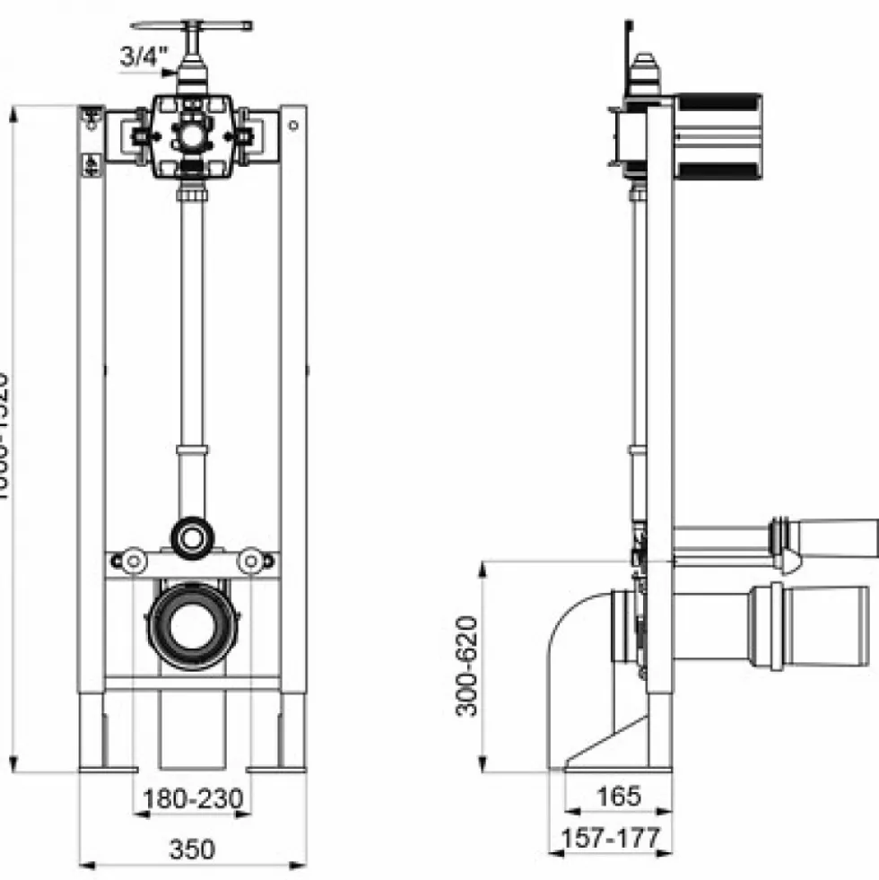 Bâti-support autoportant pour WC suspendu - Tempofix 3 DELABIE