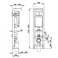 Bâti-support WC autoportant avec réservoir et double commande basculante PRESTO
