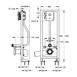 Bâti-support WC autoportant pour cuvette sans bride - P7100 XL N ECO PRESTO