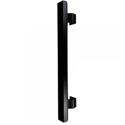 Bâton maréchal Phare en aluminium laqué noir mat 9005 - adaptable Atrius