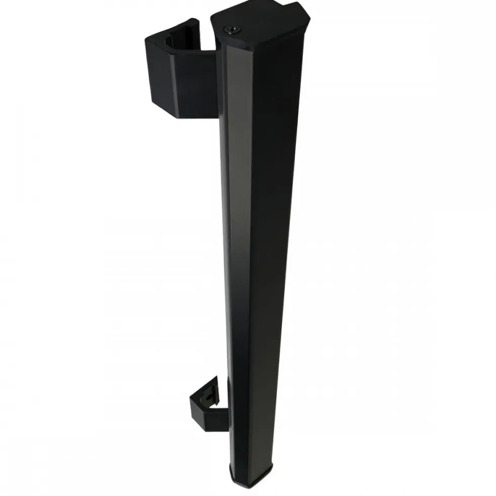 Bâton maréchal Phare en aluminium laqué noir mat 9005 - adaptable Atrius