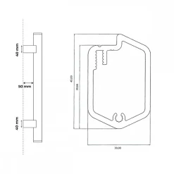 Bâton maréchal Phare en aluminium laqué noir mat 9005 - adaptable Atrius