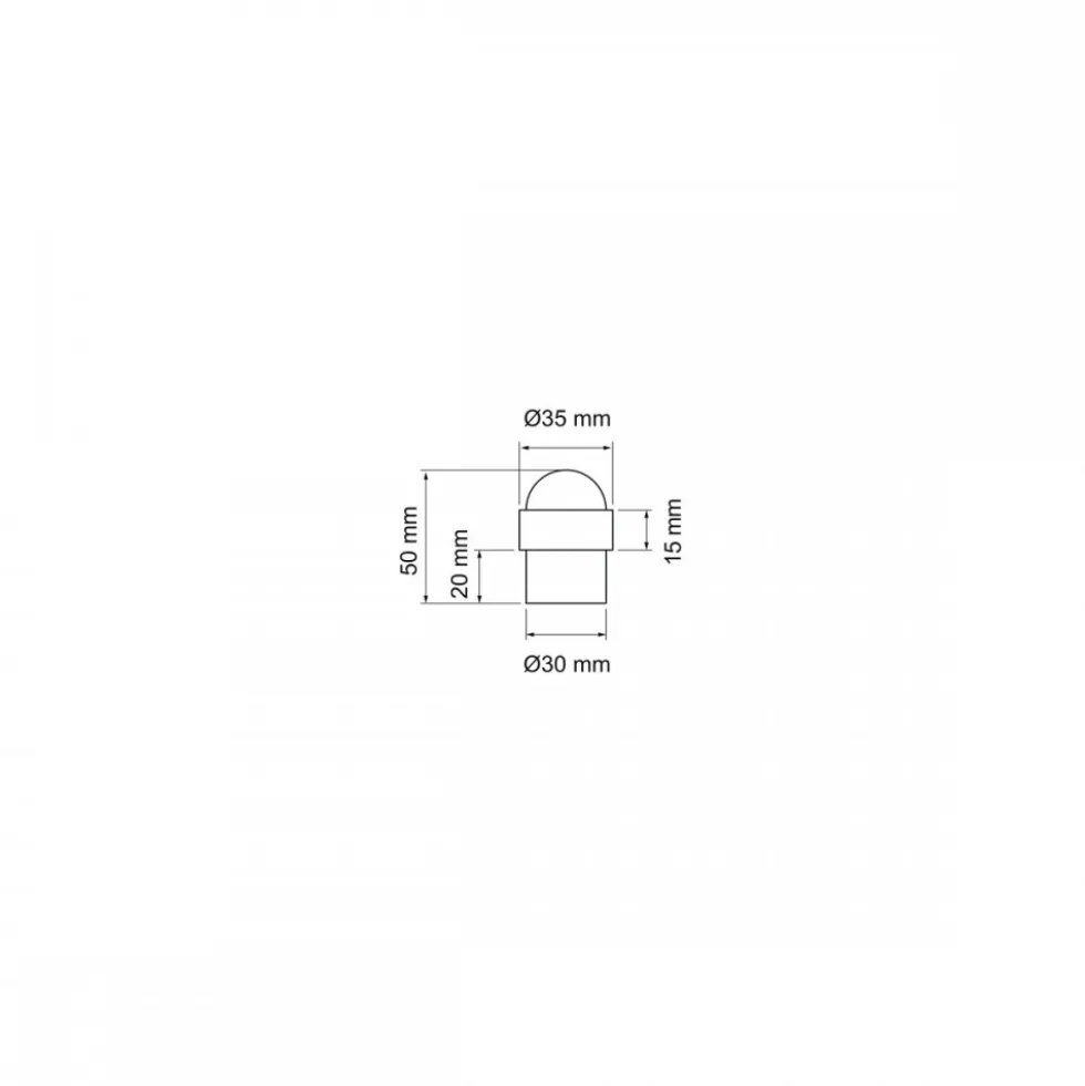 Butoir de porte arrondi en inox satiné - série EZ212 - diamètre 35 mm KARCHER DESIGN