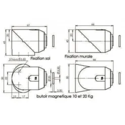 Butoir magnétique - pose murale ou sol - pour portes lourdes MONIN