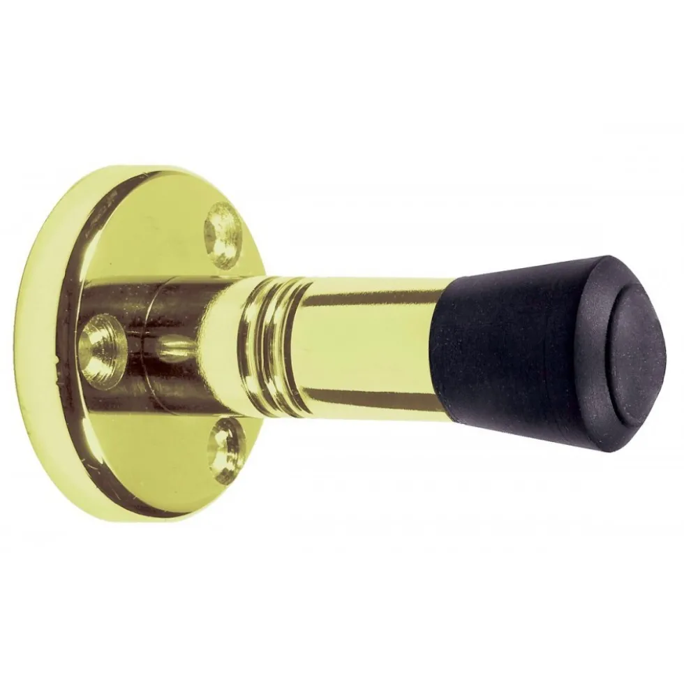 Butoirs muraux sur platine - laiton poli verni - longueur 60 mm - x5 CIVIC