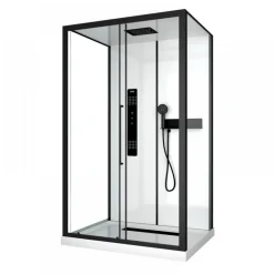 Cabine de douche hydromassante 115x90 cm Urban 2 - porte coulissante - receveur bas AURLANE