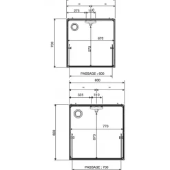 Cabine de douche Surf 6 - 80 x 80 cm - accès de face - portes battantes LEDA