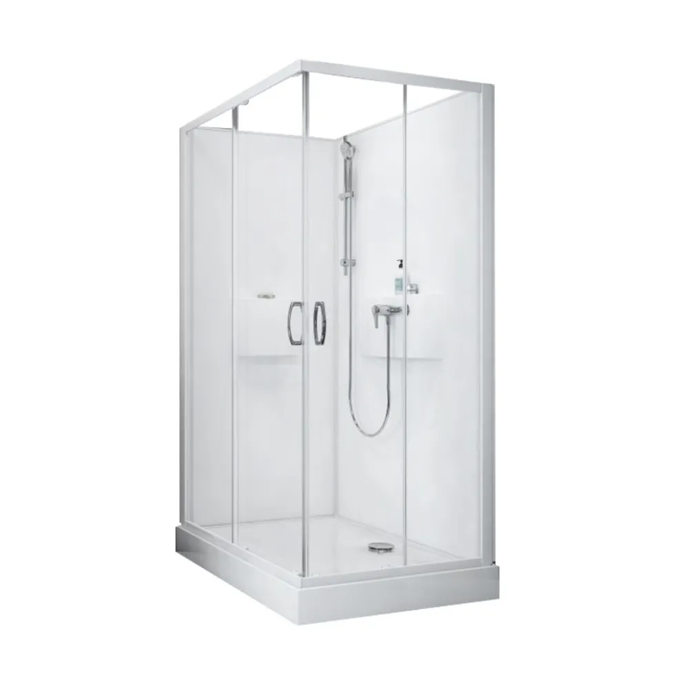 Cabine de douche 100x80 cm - accès d'angle - Izibox 2 LEDA