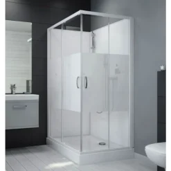 Cabine de douche 100x80 cm - accès d'angle - Izibox 2 LEDA