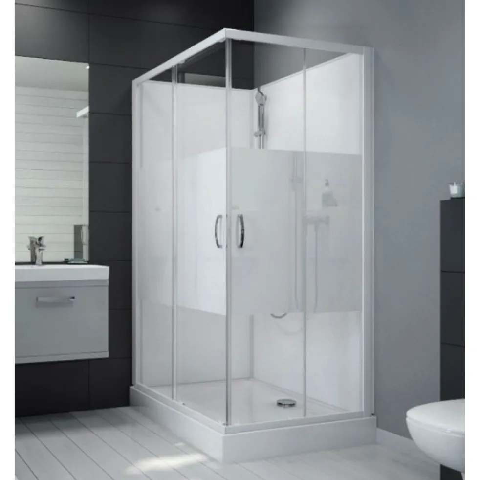 Cabine de douche 100x80 cm - accès d'angle - Izibox 2 LEDA