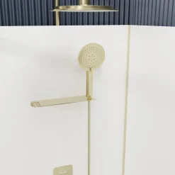Cabine de douche 110x80 cm dorée à porte coulissante - Goldy AURLANE