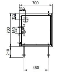 Cabine de douche 70x70 cm Iziglass 2 - accès de face portes battantes LEDA