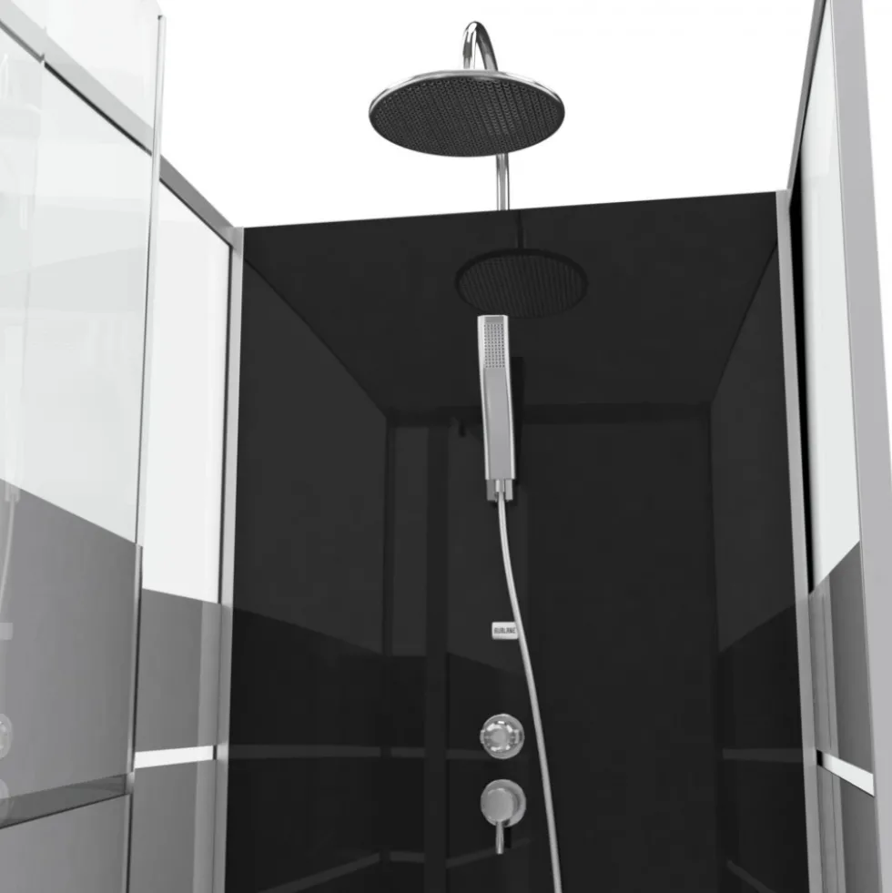 Cabine de douche 80 x 80 cm Study avec porte pivotante sérigraphiée AURLANE