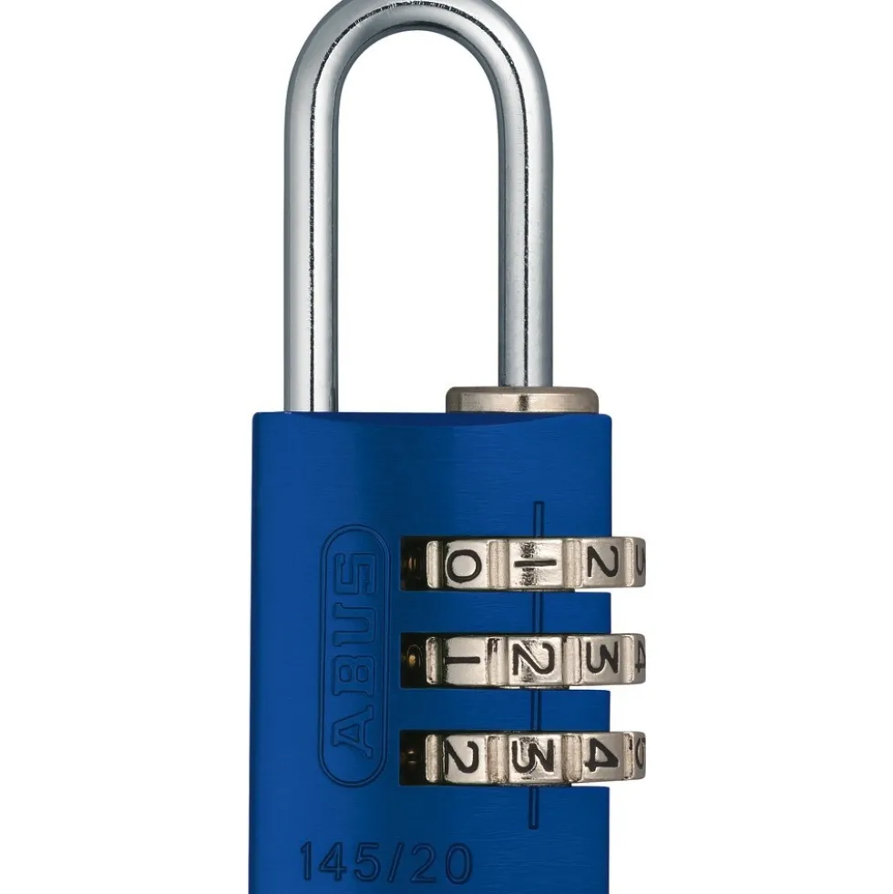 Cadena à code personnalisable - corps aluminium anodisé - 145 - bleu ABUS