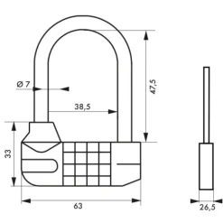 Cadenas alliage à code - SATURN - 4 molettes FTH THIRARD