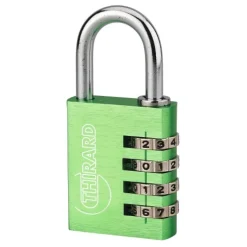 Cadenas aluminium à code - ALUCODE - 4 molettes - vert FTH THIRARD