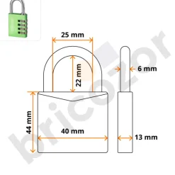 Cadenas aluminium à code - ALUCODE - 4 molettes - vert FTH THIRARD