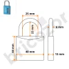 Cadenas aluminium à code - ALUCODE - 4 molettes - bleu FTH THIRARD