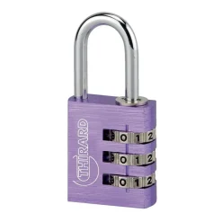 Cadenas aluminium à code - ALUCODE - 3 molettes - violet FTH THIRARD